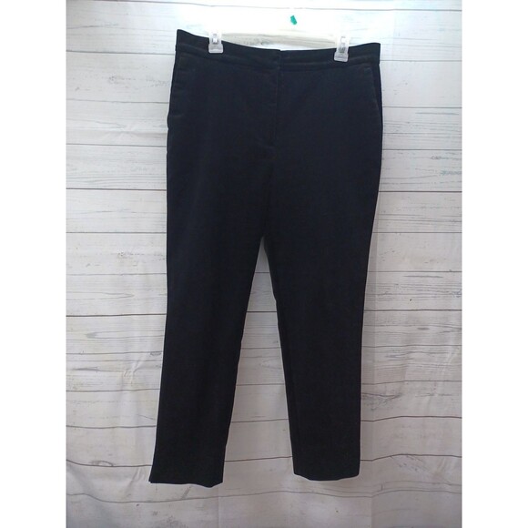 Ann Taylor Black Velvet Pants Trousers Ankle Stretch Sz 8 - Picture 1 of 6
